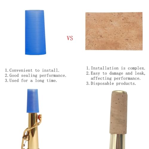 „MuzcYM“ 4 Stück/Lot Silikonmaterial, gut abdichtender Saxophon-Halskorken für Alt-/Sopran-/Tenorsaxophon, Langzeitgebrauch, Saxophon-Halsgelenkkork