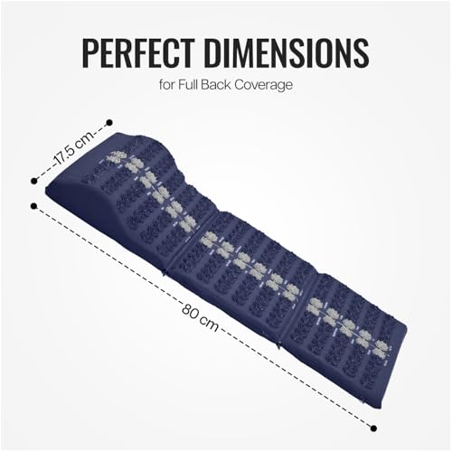 Image of Wiselife Acupressure Mat and Pillow Set with Bag - Large 71x44 cm Spike Acupressure Mat for Back & Neck Pain Relief, Muscle Relaxation, Stress Relief & Sciatica Support (Blue)