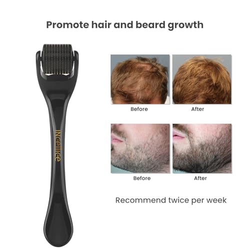 Derma Roller 1mm for Hair Growth, Microneedling Roller for Face Body Skin Care, Beard Roller for Beard Growth, 540 Titanium Micro Needling Roller with Case for Men and Women Home Use - Image 2
