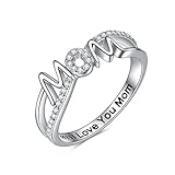 YFN Mom Rings 925 Sterling Silver Mom Rings Mothers Ring Women Jewelry Gifts for Mum