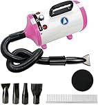 Dog Dryer,High Velocity Professional Dog Grooming Dryer,Adjustable Temperature and Speed with 4 Different Nozzles