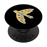 Colombe de la paix aux couleurs du drapeau ukrainien – Colombe ukraine PopSockets PopGrip Interchangeable