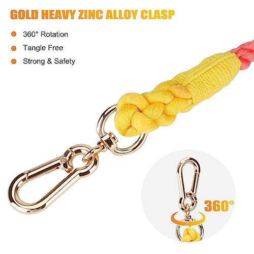 Nugutic Hundeleine, handgefertigt, geflochtenes Seil, für kleine, mittelgroße und große Hunde, 1,2 m, Regenbogen