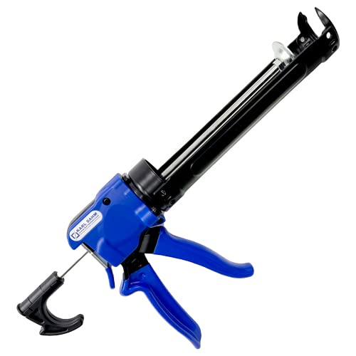 Karl Dahm Pistola de presión para juntas de 310 ml, prensa de cartuchos de metal con pistón especial, pistola de calafateo para todo tipo de cartuchos de sellado y adhesivo de 310 ml