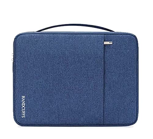 Image of Handcuffs Document Organizer | Waterproof | Portfolio | Zipper | Case | Bags | Professional | A4 Paper | File | Folders | Certificates | Storage Bags (Blue)