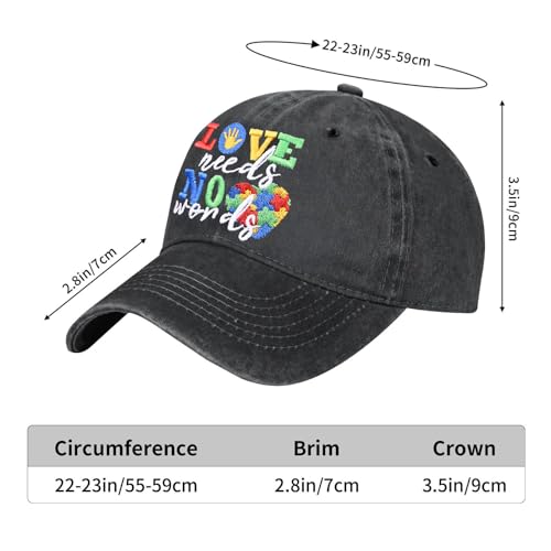 Image of Embroidered Baseball Cap for Women Men Vintage Adjustable Washed Distressed Denim Baseball Hat