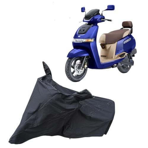 Image of TVS iQube S Waterproof Bike Body Cover | Snow + Sun & Dust Protection Easy to Clean + Belt with Lock