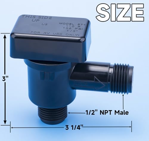 Image of RV Vacuum Breaker Check Valve Replacement for 571-VAC-CHK-A Breaker Camper RV Flush Backflow Preventer to on Black Tank System Prevent Leaking Improve Freshwater