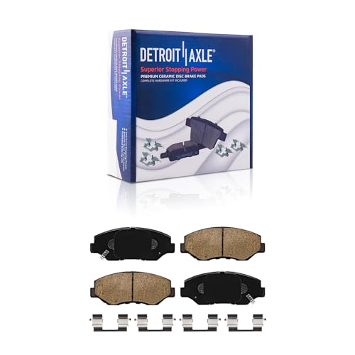 Image of Detroit Axle - 2.4L Brake Kit for 2003-2007 Honda Accord 4-Wheel Disc | Brakes, 2004 2005 2006 Drilled and Slotted Brakes Rotors Ceramic Brake Pads: 11.10 inch inch Front and 10.24 inch inch Rear Rotors