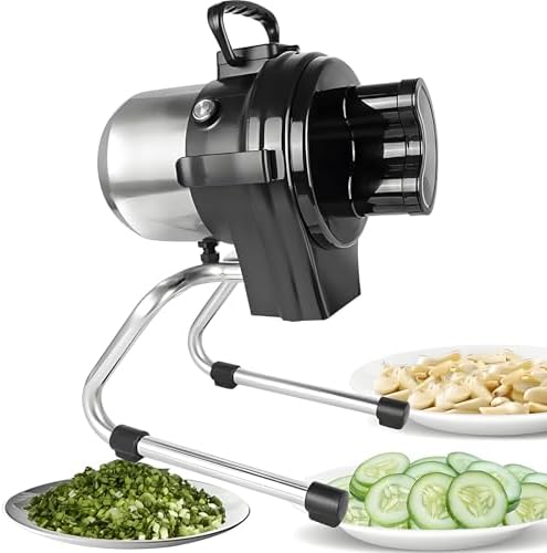 High-Speed Commercial Vegetable Cutter, Adjustable 1-5mm Thickness, Multifunctional Veggie Chopper with Easy-Clean Removable Blades, Ideal for Home & Restaurant Kitchens, 6000 RPM