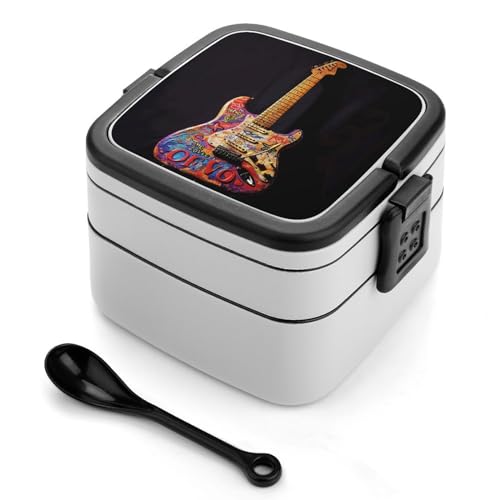 BTCOWZRV Bento Box All-in-One impilabile a prova di perdite con maniglia per il trasporto Contenitore portatile per la preparazione dei pasti a 2 strati, una bella scatola per il pranzo a forma di