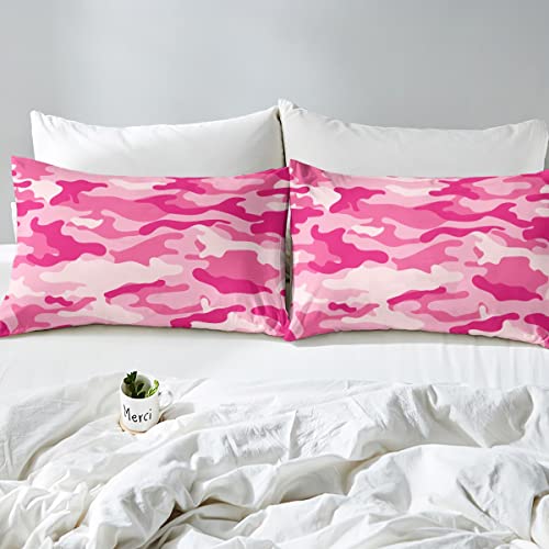 Erosebridal Kids Camo Bed Set Kawaii Pink Camouflage Duvet Cover For Girls Women Bedroom Decor thumb #3