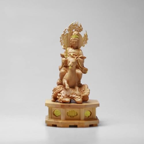 小仏- 仏像 精彫造像 仏像 木彫り 荼吉尼天 騎狐像 荼吉尼天守護本尊 柘植 ツゲ お稲荷さん お稲荷様 稲荷神 精彫造像 (高さ12.5cm×巾9.3cm×奥行6.3cm) (原木蒔絵系)