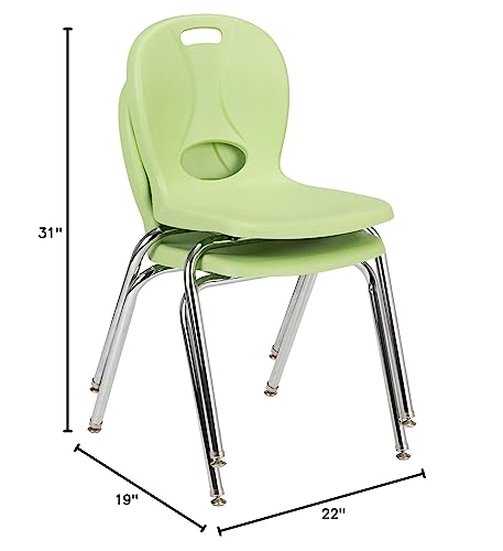 Image of Learniture LNT-118-CSW-GA Learniture Structure Series School Chairs for Classroom, 18 inch Seat Height, Green Apple, Pack of 4