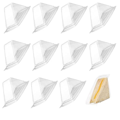 50 Pack Clear Sandwich Boxes - Food Containers for Stylish Take-Out, Ideal for Cakes, Desserts, Hamburger & More - Suitable for Cafes, Bakeries, and Events