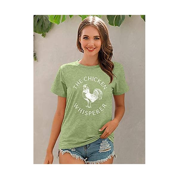 The-Chicken-Whisperer-Shirt-for-Women-Cute-T-Shirts-Funny-Grphic-Mom-Life-Tees-Tops-Farm-Country-Casual-Tshirt The Chicken Whisperer Shirt for Women Cute T Shirts Funny Grphic Mom Life Tees Tops Farm Country Casual Tshirt (Green-1, M)