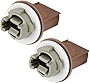 A ABSOPRO Turn Signal Tail Light Socket 2U5Z13411SA Tail Lamp Plug Connectors Holder Brown for Ford F150 F20 F350 2014-2016 (Set of 2)