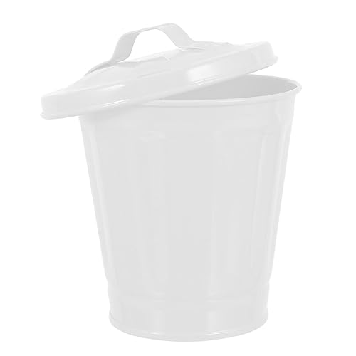 Miniatura 10 de STOBAZA Cesta de papel desechable, mini papelera con tapa, contenedor de almacenamiento de desechos de escritorio para dormitorio, bote de basura