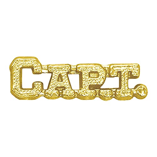 Captain Pin Gold Chenille Lapel Pins - Bright Gold, Men & Women - Clutch Back