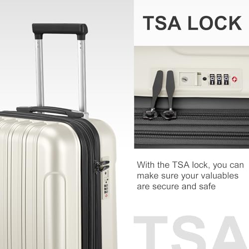 2 Piece Luggage Set, 20" Carry-On Expandble Luggage Hardside Lightweight Suitcase, 14" Mini Cosmetic Cases2