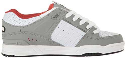 Image of Globe Mens Fusion Skate Shoes, Grey /White /Red, 14 M US