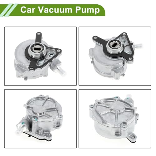 Bomba de vacío para frenos No. 03H145100B, bomba de vacío para motor para Volkswagen Passat 3.6L (2006-2008), aleación de aluminio, tono plateado, 1 unidad miniatura 6