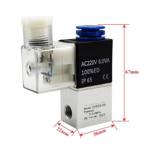 Vanne de commande pneumatique 2V025-06 contre les fuites d'air 24V