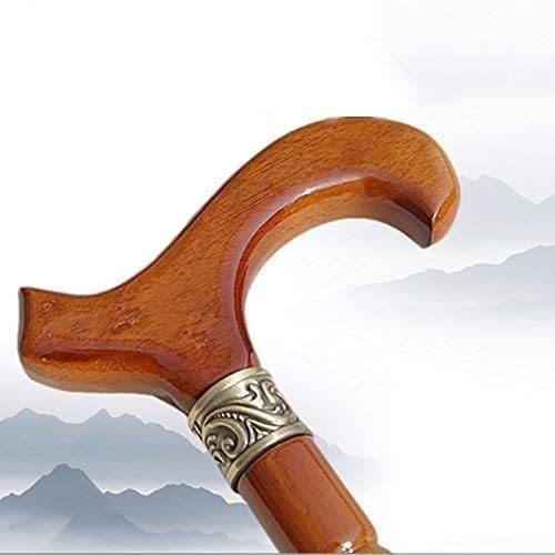 Bastón de madera para caminar Bastón macizo Bastones para personas mayores Muletas Bastones Andadores en forma de T Artículos para personas mayores Longitud 96,5 cm Fácil de acortar charitable