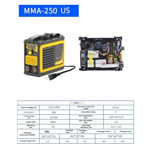 Soldador de ARCO portátil T50 250A MMA inversor IGBT 3500W para taller 7