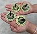 2 Pairs Brass Floral Finger Cymbals Zills for Belly Dancing (Green)