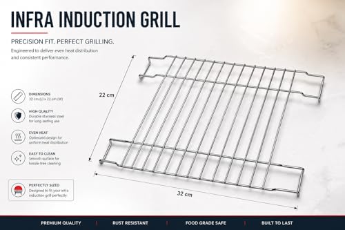 Image of Induction Infrared Grill Stand for Cooktop | Stainless Steel Universal Flame Diffuser Plate | Heat Diffuser for Gas & Induction Stove | Roti, Chapati, BBQ, Tandoor Grill Rack