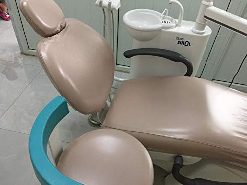 Springsky 1 Set Khaki Dental Dentist Chair Cover Sleeves Protector Headrest Cushion PU Waterpoof Easy Clean