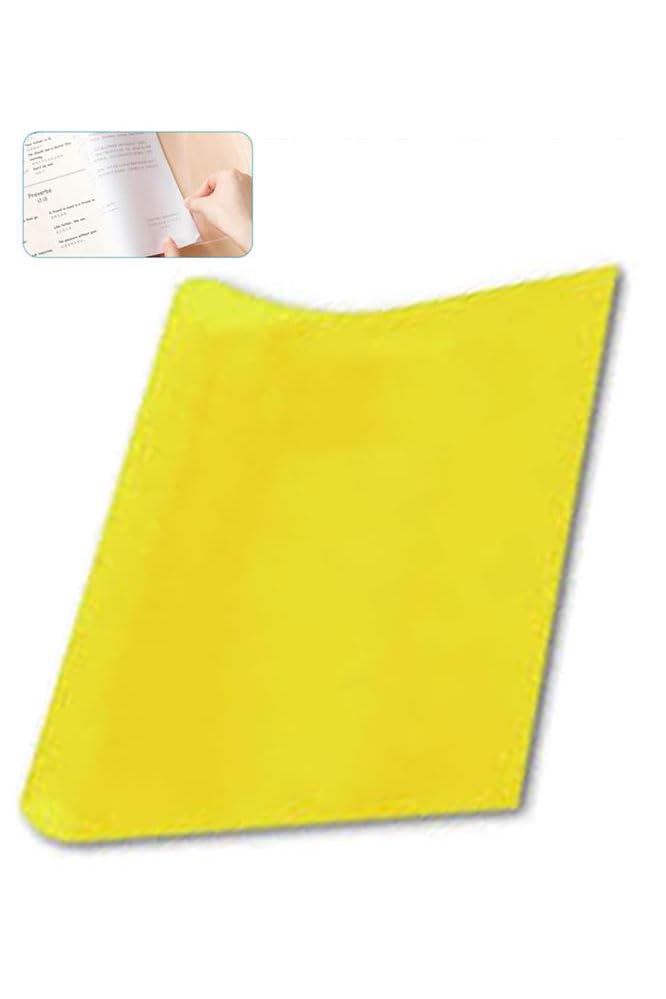 Hazır Defter Kaplığı Şeffaf Buzlu Sarı A4 10 Adet 1 Paket Cırtlı Ayarlanabilir Kendinde Yapışkanlı Kaplık Okul Sınıf