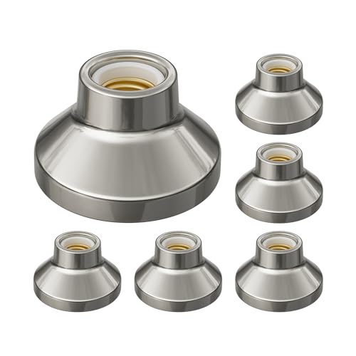 ledscom.de 6 pezzi plafoniera/porta lampada ELEKTRA, porcellana, argento lucido, 1x E27 max. 300W