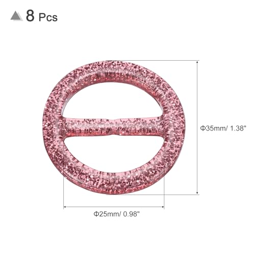 Image of uxcell Plastic Tee Shirt Clips, Round Bling Resin Scarf Ring Buckle, Fashion Tie Circle Clip