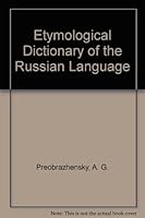 Etymological Dictionary of the Russian Language B000O5SYGI Book Cover