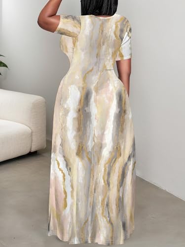 Image of Plus Size Maxi Dresses for Curvy Women T-Shirt Summer Sun Dresses Loose Fit