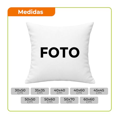 Miniatura 5 de Zpubli Cojín Personalizado. Con Relleno. 40x40. Varias Medidas. 2 Caras. Cojín Sofá Con Fotos Y Texto, Cremallera. Aniversario, Cumpleaños, Día De La Madre, Padre, San Valentín. Regalos Originales.