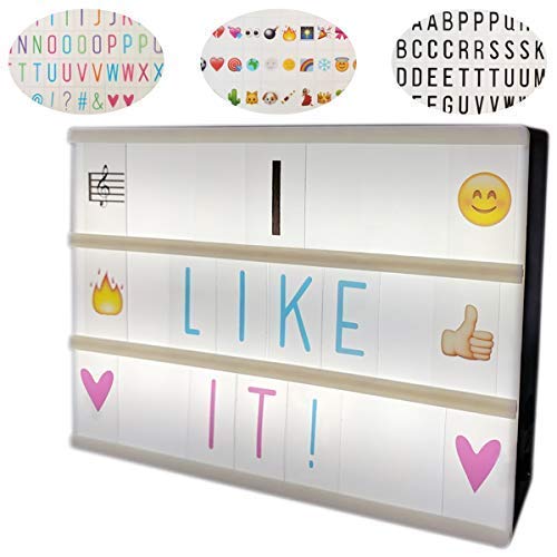 Royal Casa Cinema Light Box with Letter,Symbols and Emoji Sets (340 Tiles). Value Pack LED Cinematic