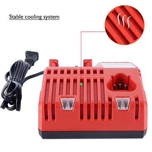 M12 & M18 Multi Voltage Lithium Ion Battery Charger for Milwaukee 48-59-1812 18V&12V Fuel Gauge XC Battery - Thumbnail 4