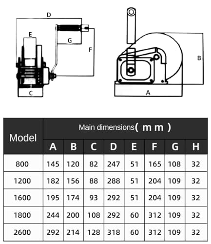Winche manual con freno autobloqueante 1600 Lbs 20m miniatura 7