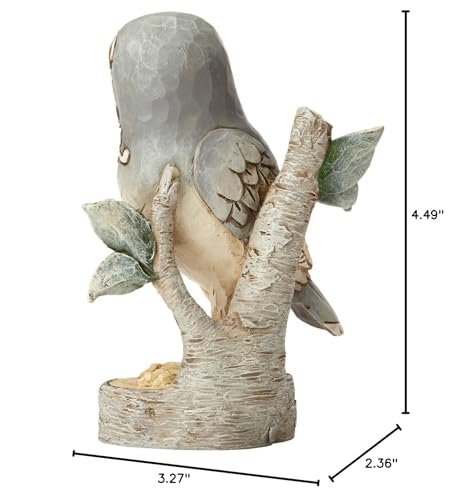 Enesco 4056970 Jim Shore Heartwood Creek White Woodland Owl On Branch Stone Resin Figurine, 4.49\", Grey - Thumbnail 3