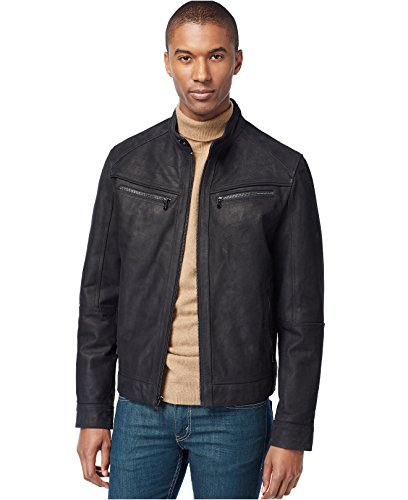 Michael Michael Kors Men's Big & Tall Washed Nubuck Leather Moto...