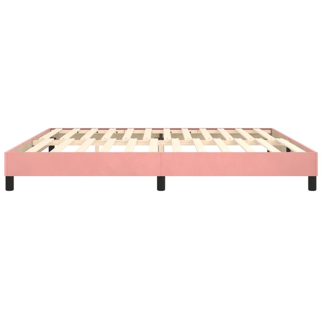 Cama con somier, color rosa, 200 x 200 cm, terciopelo