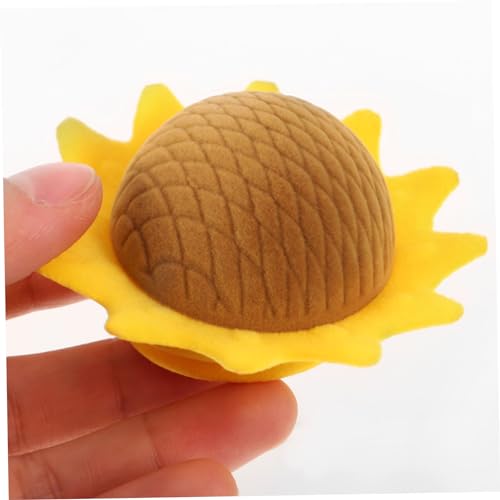 KOMBIUDA Caixa Porta Jóias De Girassol Porta Jóias Em Forma De Flor Caso De Estojo De Anel De Veludo