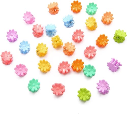 Image of NEOBABY Mini Colorful Flower Design Tiny Hair Clip for Multiple Hair Styling | Hair Claws Accessories for Kids Baby Girls and Women's Multicolor (Pack of 24)