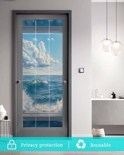 Vinilo para ventana azul y blanco 19.6x39.3 pulgadas miniatura 5