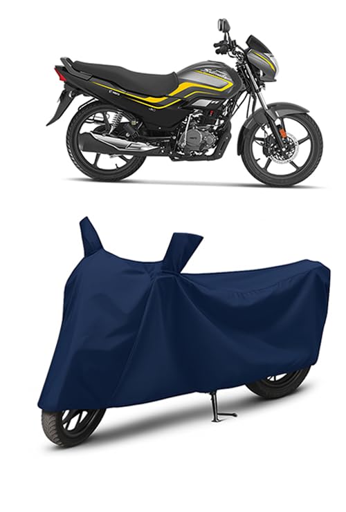 Image of Waterproof Bike Cover for Hero Super Splendor | All Weather Protection from Rain, Dust, UV Rays & Scratches with Mirror Pockets & Buckle Belt | Super Splendor Bike Cover