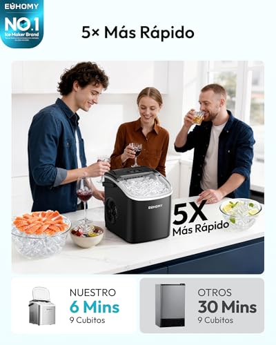 Máquina de hielo de 2 tamaños con función autolimpiable y asa de transporte 2