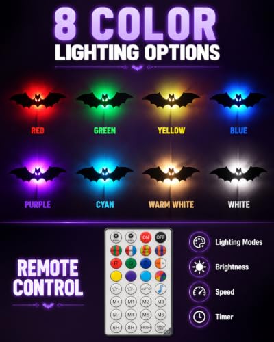Amazon – ECOHDT 48-Piece Halloween Bat Decor w/ 12 LED String Lights - image 5